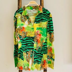 Alberto Makali Long Sleeve Crinkle Button Shirt